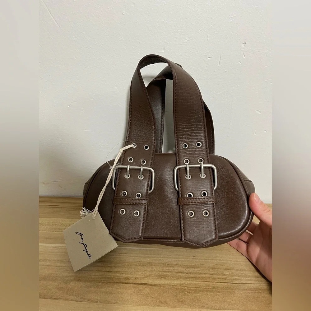 Free People | Say Yes | Leather Brown Mini Bag | New Without Tags | Size Small